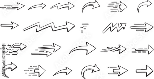 Arrow, Check, and Star Line Icons | Vector Doodle Set for UI Design

Hand Drawn Outline: Basic Shapes, Arrows, Ticks, and Question Marks

Minimalist Black and White Icons: Star, Circle, and Directiona