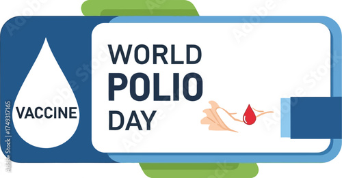 Vector art of world polio day vaccine drop awareness concept