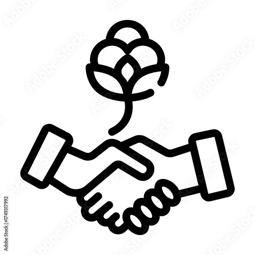 cotton purchase transaction Line Icon