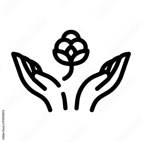 world cotton day Line Icon