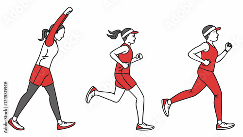 Dynamic Young Woman Running, Warming Up, and Training Outdoors. Energetic Female Athlete Exercising for Fitness, Health, and an Active Lifestyle.