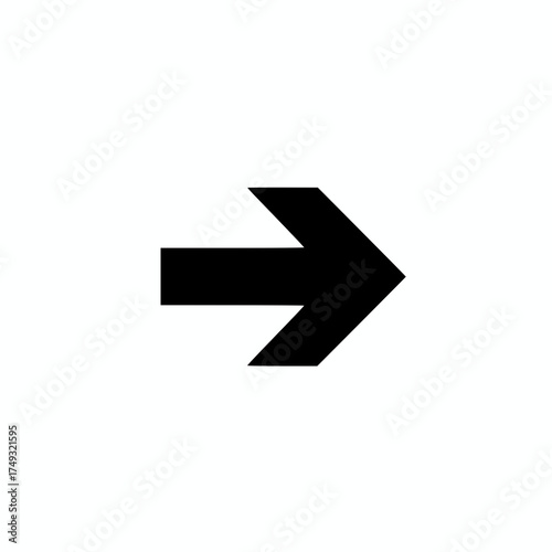 black and white fire exit direction arrow symbol, flat vector, white background, no text