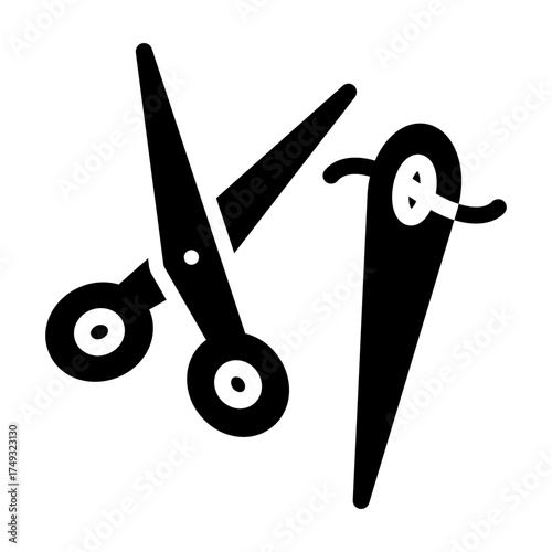 scissors & needles sewing Solid icon