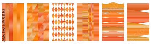 Orange gradient bright tangerine coral backgrounds, warm sunset peach amber texture collection for cheerful design, autumn posters, tropical graphics, and vibrant energetic art projects