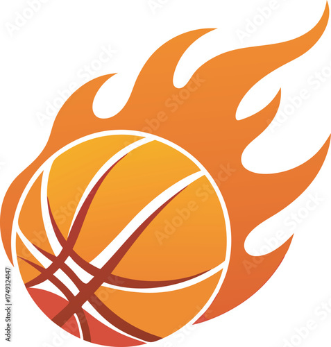 Vibrant basketball logo design with dynamic elements