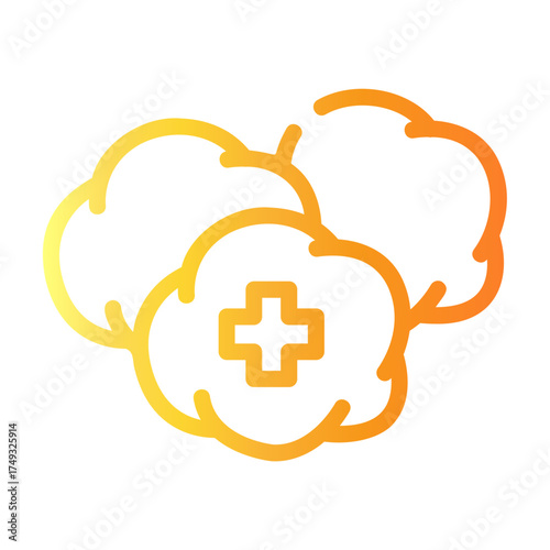 medical cotton balls Line Gradient Icon
