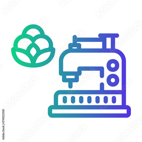 sewing Line Gradient Icon