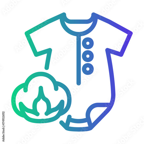 cotton baby clothes Line Gradient Icon