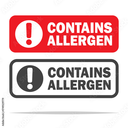 Contains allergen label sign vector isolated illustration