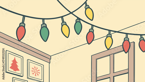 Cozy Christmas Lights Decorating Home Interior for Festive Winter Holiday Season Celebrations and Seasonal Marketing Campaigns
