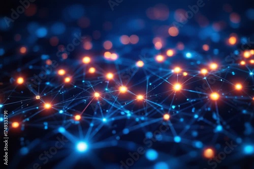 Abstract Network Connection - Data Flow and Digital Communication Concept.