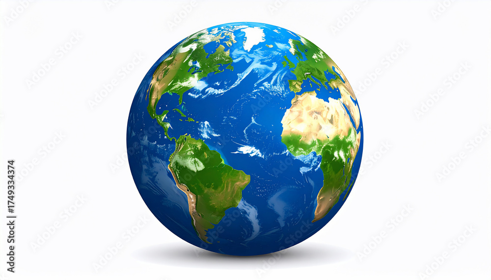 Naklejka premium Earth Globe Isolated on White