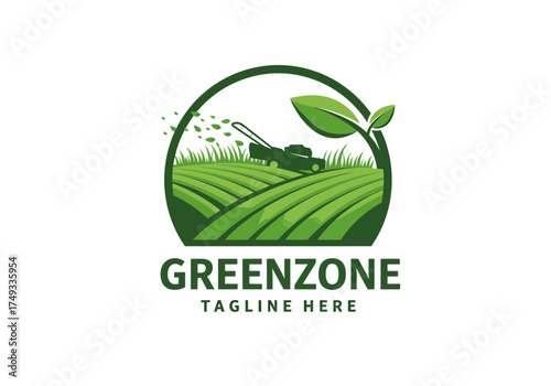 Illustration vector graphic of lawn care, landscape, grass concept logo design template