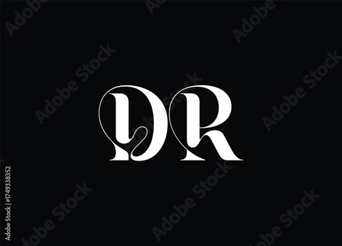 DR monogram logo | elegant modern initial branding design