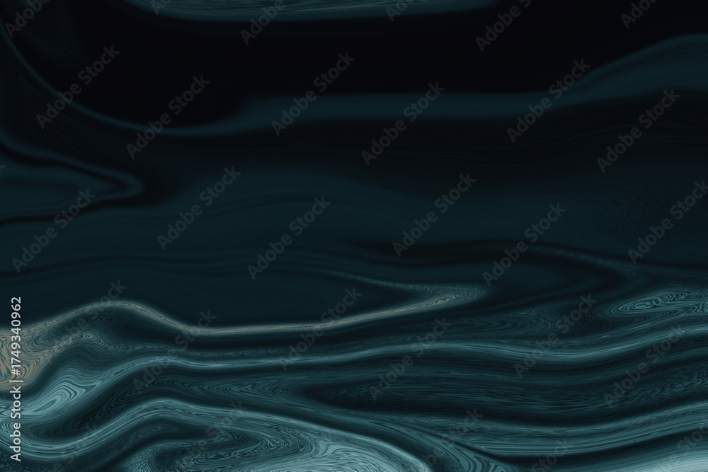 Obraz premium Abstract dark teal and blue swirling marble texture background