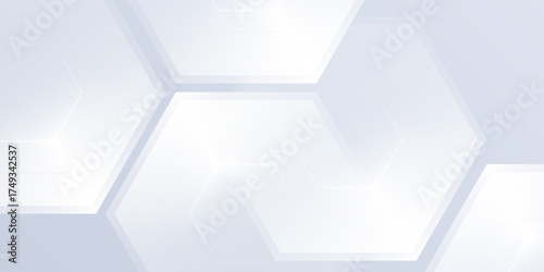 Vector white background with gradient color and artistic dynamic lhexagon modern abstract art simple