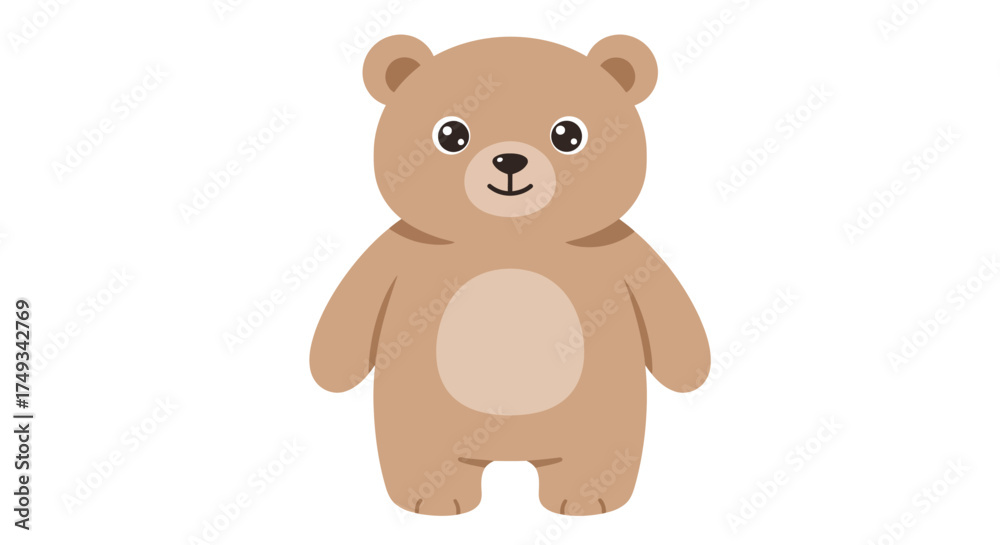 Obraz premium Cute Cartoon Teddy Bear Illustration with Simple Design.