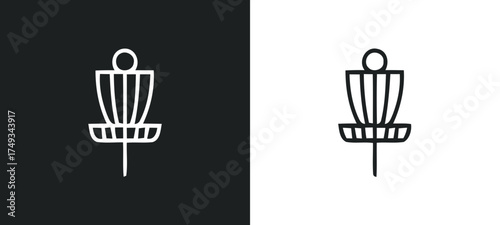 Disc golf basket icon representing sport and competition in a simple silhouette style