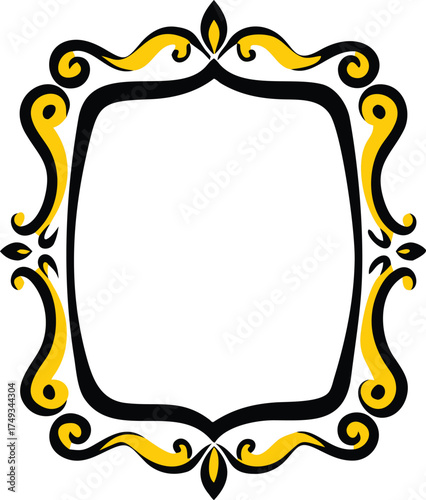 mirror frame ornate black vector set.eps