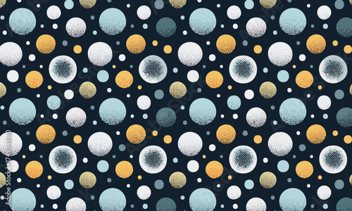 Abstract Textured Polka Dots Seamless Pattern