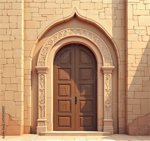 old wooden door in a church