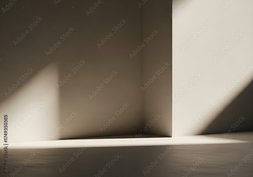 Fototapeta premium Minimalist architectural space with geometric shadows and a subtle mood