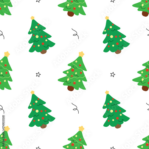 Seamless print with Christmas Tree 