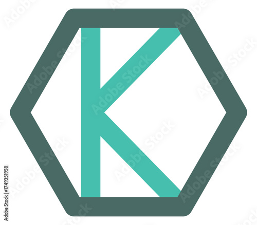 Vector icon of potassium nutrient for food label and health nutrition design.