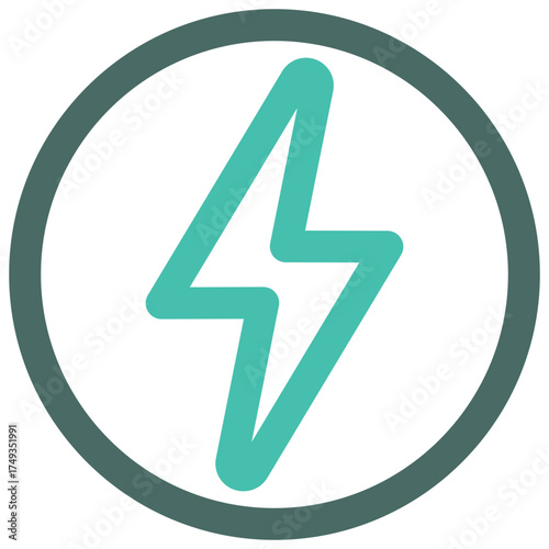 Energy vector icon representing kcal unit for nutrition labels and fitness calorie count.