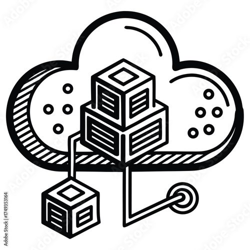 saas software cloud icon  editable stroke .eps