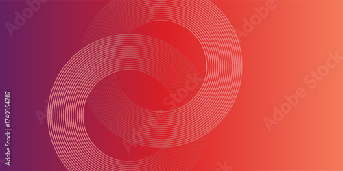 Abstract modern gradient horizontal template background. Trendy bright circle lines creative design. Minimal style graphic elements. Suit for poster, cover, banner, flyer, brochure, presentation