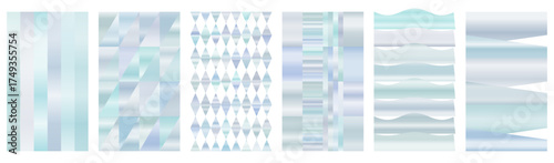 Arctic ice gradient frozen blue white backgrounds, glacial crystal winter texture collection for cold design, winter posters, frost graphics, and pristine refreshing art projects