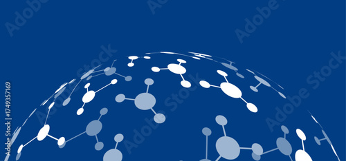 sfera, chimica, particelle, atomi, molecole, blu, azzurro