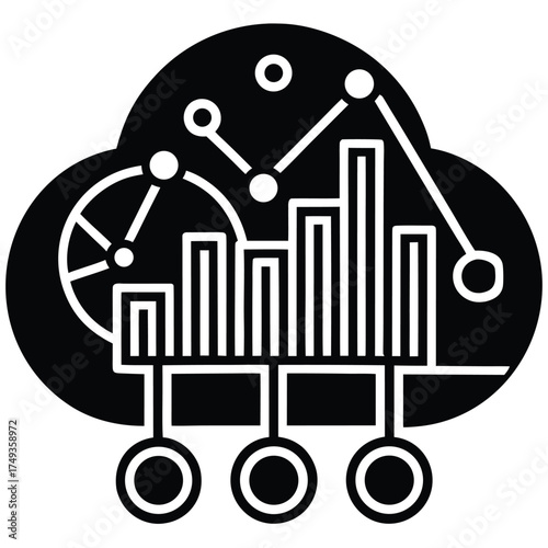 cloud ai analytics icon  thin line .eps