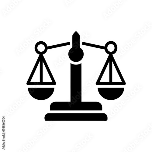 Illustration of a balance scale icon silhouette