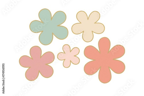 Vibrant flower petals in pastel colors