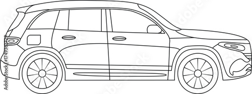 Simple car line art vector illustrations, unique modern drawing car line art. Sports car line art illustration, Car vector icon in one continuous line, Car outline doodle vector illustration.
