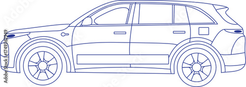 Simple car line art vector illustrations, unique modern drawing car line art. Sports car line art illustration, Car vector icon in one continuous line, Car outline doodle vector illustration.
