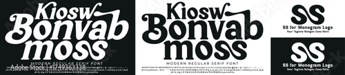 BONVAB Fashion Serif Stylish Display Bold Font alphabet with ra Logo