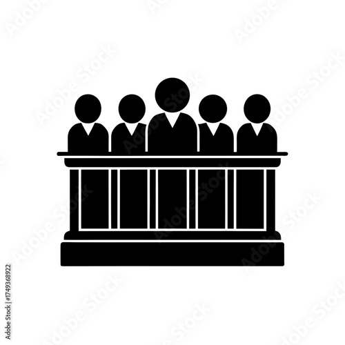 Silhouette of jurors in the jury box