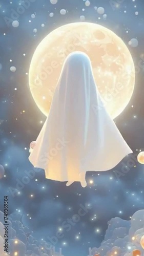 Midnight Candy Moon, Sweet Halloween Dreamland, Child of the Candy Moon, A Fantasy Night Journey, Moonlit Candy Forest, Whimsical Night Adventure