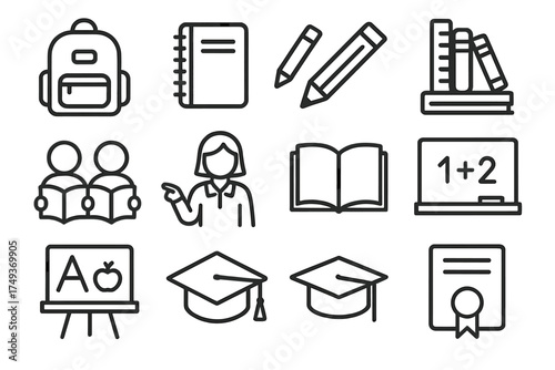 Shared Responsibilities Icons. The importance of shared family responsibilities. Line outline icon set of The