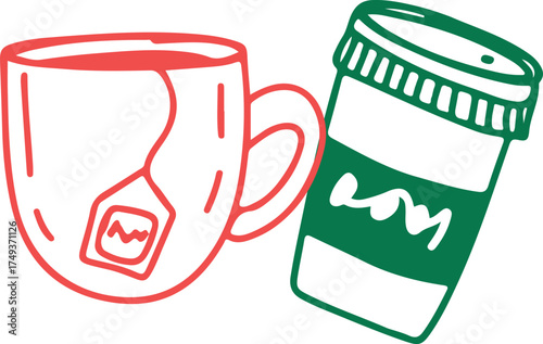 Wine. Winemaking Serving A glass and wine. People drink wine. Pleasure from life. Line art	