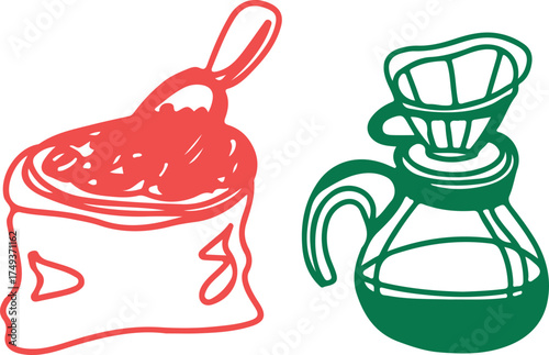 Wine. Winemaking Serving A glass and wine. People drink wine. Pleasure from life. Line art	
