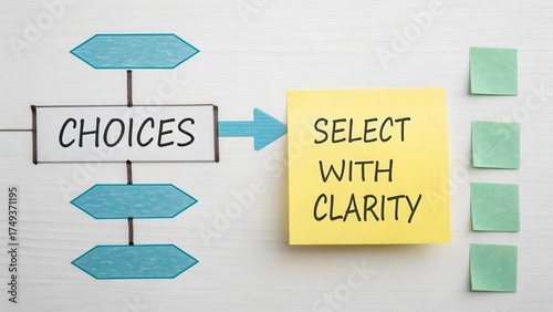 Mind Map of Choices and Decision Making Process with Clarity