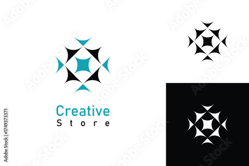 Abstract geometric logo design with creative concept
