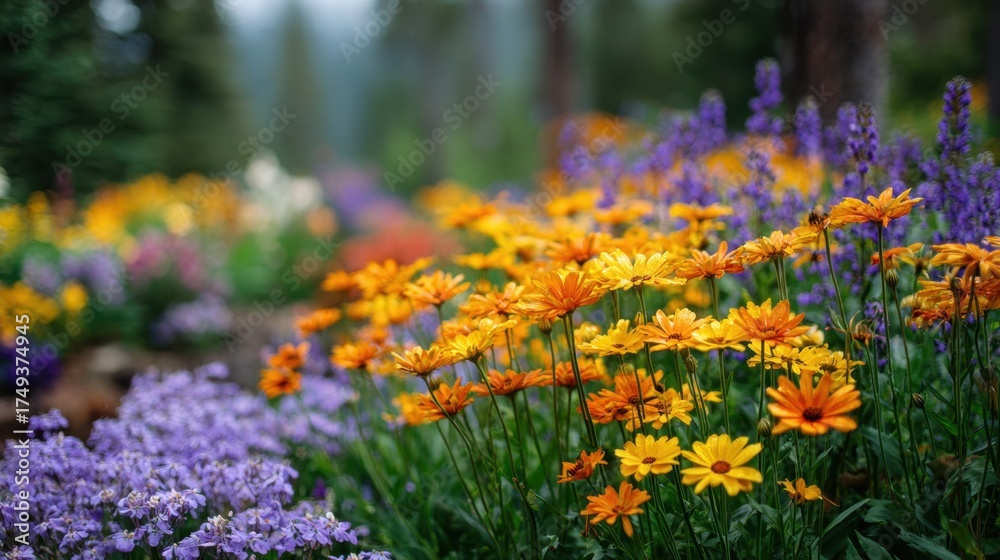 Obraz premium Pick sturdy plants suited to your area, letting them handle weather and drought, so you can enjoy vibrant blooms and foliage without daily chores. 
