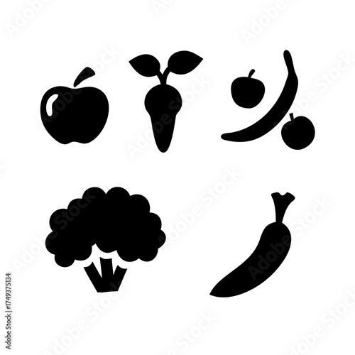 Illustration of various fruits and vegetables