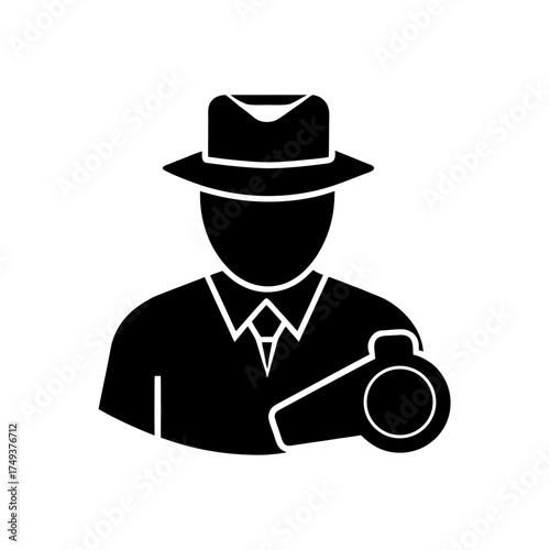 Person with hat and a whistle icon silhouette