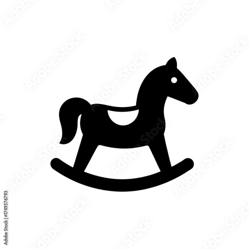 Silhouette of a rocking horse toy